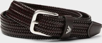 Emporio Armani Mens Braided leather belt