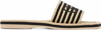 Chlo&eacute; Striped Logo-embroidered Sandals