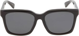 Gucci Polarized Grey Square Unisex Sunglasses GG1175SK 001 56