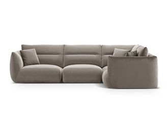 CXL by Christian Lacroix Sof&aacute; esquinero derecho 5 plazas de terciopelo cemento