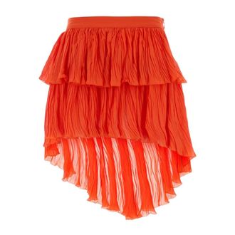 Blumarine Short Skirts, female, Red, Size: 2XS Crepe Mini Skirt