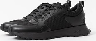 HUGO BOSS Mens BOSS Orange Jonah Trainers with Mesh Details - Black 009 - Size: 11