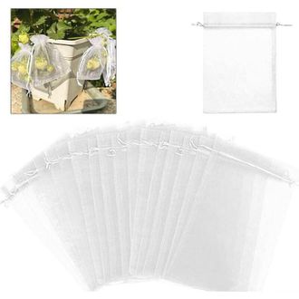 OEM 100 Bolsas Protectoras Para &Aacute;rboles Y Plantas, De Organza, Lavables Y Reutilizables, 20 X 30 Cm - Crezuo