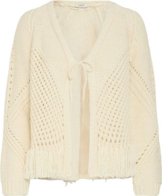 b.young Womens Melin Tassel Tie Cardigan In Birch