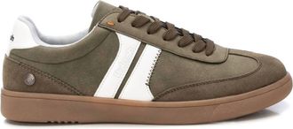 Xti Mens Lace-Up Canvas Casual Sneakers In Kakhi