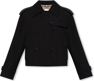 Burberry Haltye cropped trenchcoat - Dames - Trenchcoats - Zwart - 2XS - Katoen - Jassen