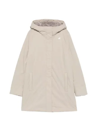 K-Way Sophie Twill Soft Beaver Hooded Short Coat