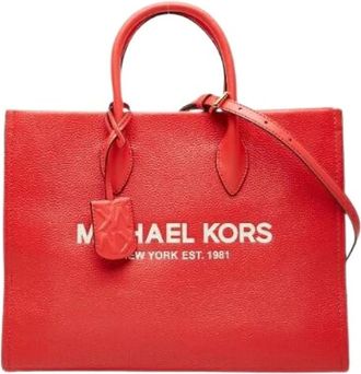 Michael Kors Pre-owned Tote Bags, female, Red, Size: ONE SIZE Pre-owned Mirella EW Leather Tote Bag