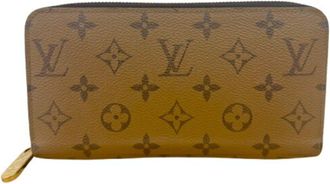 Louis Vuitton Monogram Reverse Brown Leather Long Wallet (Bi-Fold) (Pre-Owned)