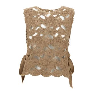 KANGRA Dames, Tops, Beige, Maat: M Katoen