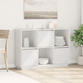 vidaXL Aparador De Madera Maciza De Pino Blanco 110,5x35x80 Cm Vidaxl