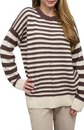 Blu Pepper Stripe Pullover Sweater in Brown at Nordstrom Rack, Size Medium