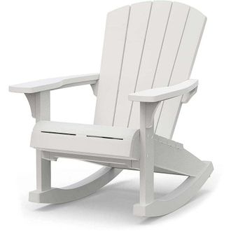 Keter Poltrona Dondolo da Giardino 80,5x92x100,5 cm in Resina Keter Rocking Adirondack Bianco