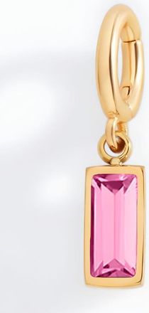 Mint & Lily Dainty Baguette Birthstone Charm in October Pink Tourmaline at Nordstrom
