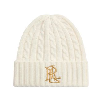 Ralph Lauren Cable Stitch Crew Pompom Muts - Dames - Accessoires - Beige - Maat: ONE Size Katoen