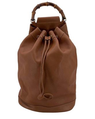 Gucci Beige Leather Bamboo Backpack (Authentic Pre-Loved)