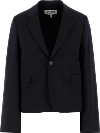 Loewe Womens Midnight Blue Wool Blazer - Black - Size EU 36 (Womens)
