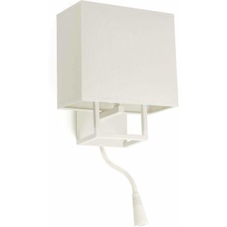 Faro Barcelona Faro Barcelona - Faro Vesper - 1 Light Indoor Wall Light Reading Lamp White with Shade, E14
