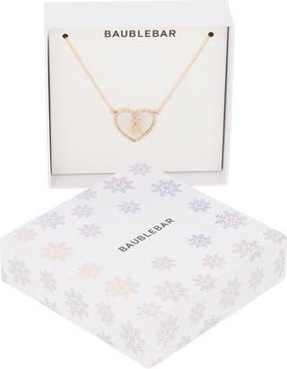 BaubleBar Heart Initial Pendant Necklace in Gold K at Nordstrom Rack