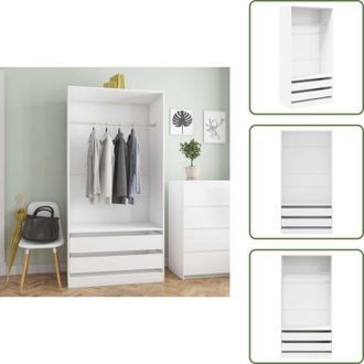 vidaXL Armadio con cassetti - vidaXL Armadio Bianco 100x50x200 cm in Legno Multistrato - Armadio con asta per vestiti