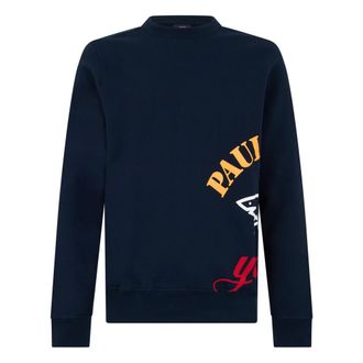 Paul & Shark Printed Crew Neck Sweatshirt - male - Paul & Shark - Sweatshirts - Blue - 6XL - Sweatshirts & Hoodies