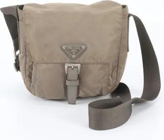 Prada Khaki Messenger Bag Shoulder Bag (Pre-Owned)