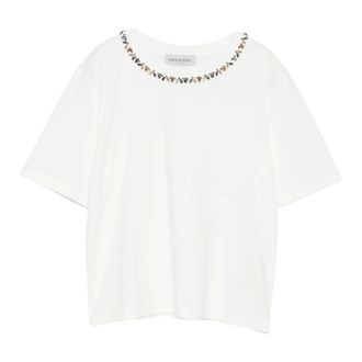 Ermanno Scervino T-Shirts, female, White, Size: 2XS Mf010 Tee