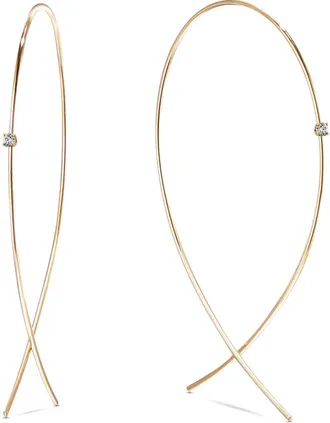 Lana Jewelry 14k Gold Diamond Upside Down Hoop Earrings in Yellow Gold at Nordstrom