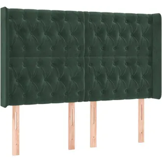 vidaXL Cabecero Con Led De Terciopelo Verde Oscuro 163x16x118/128 Cm Vidaxl