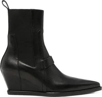 Rick Owens Wedge-heel Pointed-toe Boots