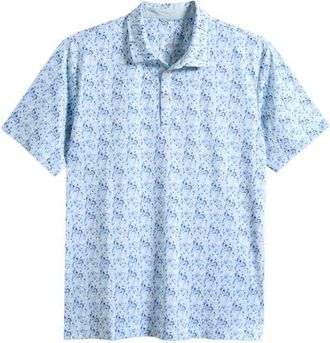 Swannies Sunday Floral Performance Golf Polo in Sky at Nordstrom, Size X-Large