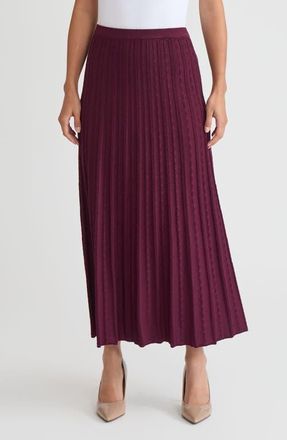 Ming Wang A-Line Raised Textured Soft Knit Maxi Skirt in Midnight Violet at Nordstrom, Size Xx-Small