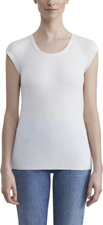 Lafayette 148 New York Ribbed Wide Crewneck Silk-Blend Pullover