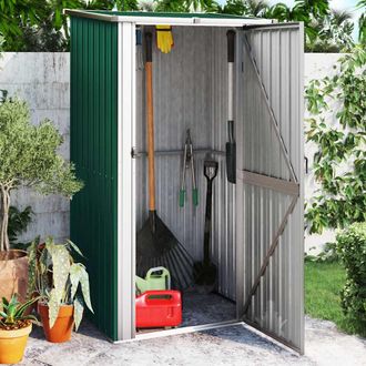 vidaXL Cobertizo De Jard&iacute;n Acero Galvanizado Verde 118,5x97x209,5 Cm Vidaxl