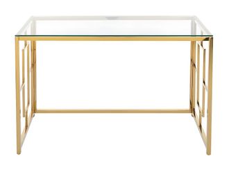 VENTE-UNIQUE.COM Escritorio tradicional cristal templado dorado