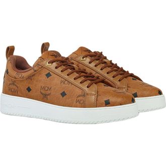 MCM Neo Terrain Lo Sneakers in Visetos in Cognac at Nordstrom, Size 37