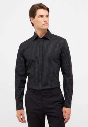 Eterna Langarmhemd ETERNA SLIM FIT, Herren, Gr. 38, Normalgr&ouml;ssen, schwarz, Twill, 98% Baumwolle, 2% Metall, schmal, Manschette, Hemden Langarmhemd, EASY IRO