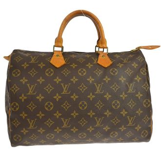 Louis Vuitton Speedy Handbag Monogram Canvas Brown Canvas Handbag (Pre-Owned)