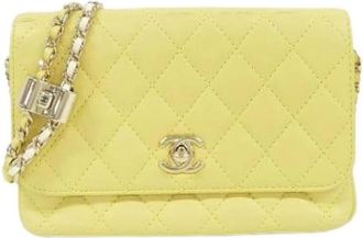 Chanel Pre-owned Vintage Schoudertas - Dames - Vintage Schoudertas - Geel - ONE Size - Leer - Vintage