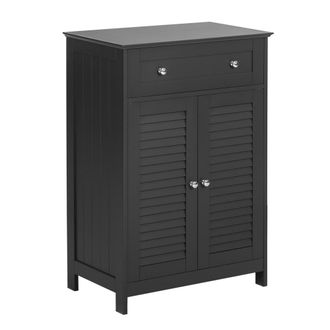 SoBuy Armario de ba&ntilde;o con 1 caj&oacute;nes y 2 puerta madera gris