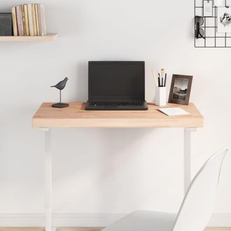 Berkfield Home Table Top 100x50x4 cm Rectangular Solid Wood Beech in Brown | Size: 100 x 50 x 4 cm