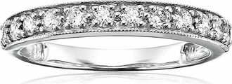 Vir Jewels 1/2 cttw Diamond Wedding Band with Milgrain 14K White or Yellow Gold Prong Set