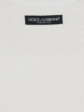 Dolce & Gabbana Logo Cotton Tank Top - White