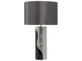 Beliani L&aacute;mpara de mesa porcelana negro