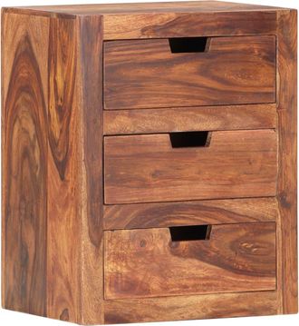 vidaXL Mesita De Noche De Madera Maciza De Acacia 40x30x50 Cm Vidaxl