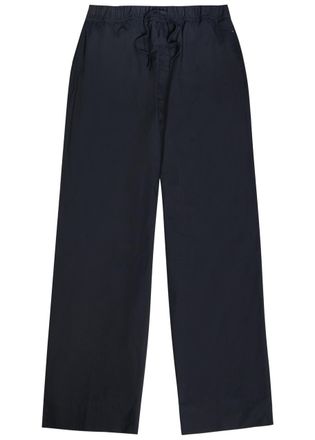 Officine G&eacute;n&eacute;rale Nilson Wide-leg Cotton Trousers - Navy - 52 (IT52 / XL)