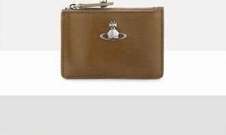 Vivienne Westwood Slim Long Card Holder Shiny Veget Tanned Oyster-grey One Size Women