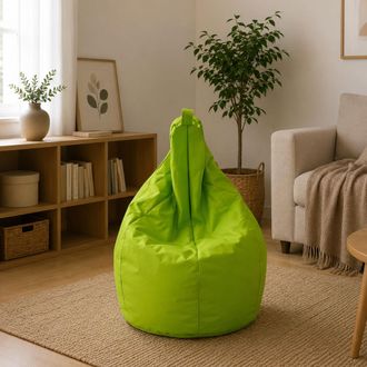 Talamo Italia Dmora Pouf De Couleur Unie, Couleur Verte, Dimensions 80 X 120 X 80 Cm