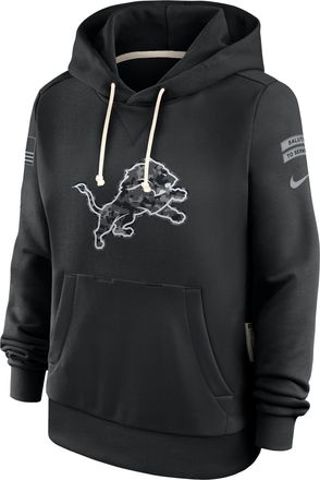 Nike Detroit Lions Salute to Service Sideline Nike Womens Dri-FIT NFL Pullover Hoodie in Black | 03C300AA2B-CYB