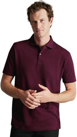 CHARLES TYRWHITT Short Sleeve Cotton Stretch Smart Pique Polo in Wine Red at Nordstrom, Size Xx-Large